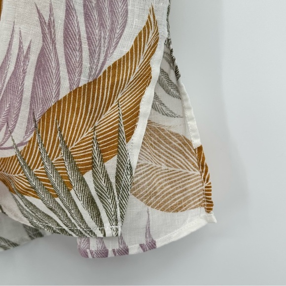 Tahari Button Down Women's Tunic Shirt 100% Linen Top Tropical Palm Floral 1X - Picture 5 of 10